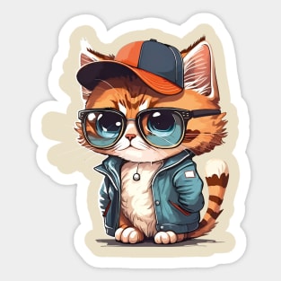 Cool Cat Style: Feline Urban Adventure Sticker